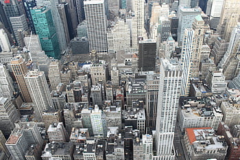 New York City, městské panorama, výškové budovy, pohled z ptačí perspektivy, Kultovní budovy, betonových budov, panoráma města, mrakodrapy, v centru města, metropolitní, architektura