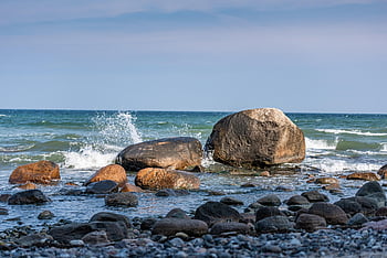 sea, beach, rocks, rocky Coast, rocky Beach, shore, seashore, ocean, seascape, nature, horizon