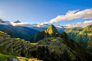 Machu Picchu, antiche rovine, Civiltà Inca, paesaggio di montagna, Viaggio del Perù, sito storico, architettura in pietra, Ande, eredità culturale, destinazione del viaggio, vista panoramica