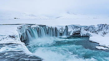 Islandia, wodospad, Godafoss, krajobraz, Natura, woda, rzeka, na dworze, spada, Góra, kaskada