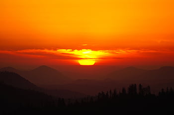 sunset, sun, sky, landscape, sea, beach, ocean, nature, orange Nature, orange Sky, orange Beach