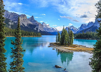 maligne Lake, canada, jasper National Park, alberta, mountain, lake, nature, spirit Island, maligne Canyon, forest, athabasca Falls