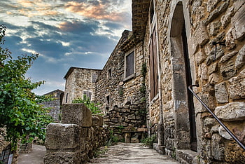 ev, parke taşları, Ortaçağ, sokak, cephe, mimari, Kent, duvar, pencere, orta Çağ, şato