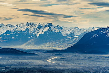 mountains, fog, snow, nature, winter, cold, mountain Range, alps, landscape, rhine, tri-border Region