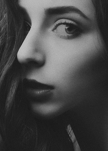 monochrome photo, woman portrait, elegant monochrome, close-up portrait, beauty, mystery, black and white, female face, artistic photography, high contrast, shadow play