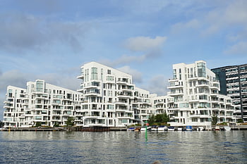 budov, fasáda, architektura, Kodaň, Dánsko, nábřeží, město, struktur, městský, hlavní město, kanál
