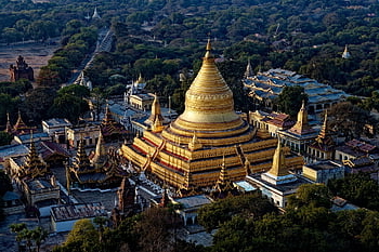 shwezigon pagoda, chrám, Myanmar, Shwezigon Paya, pagoda, mezník, historický, buddhismus, náboženství, cestovat