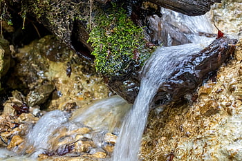 waterfall, water, flow, bach, nature, landscape, stones, clear, fresh, clean, source