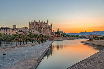Palma de Mallorca, palma, mallorca, Kathedrale la seu, Dom, Tourismus, Abendsonne, Sonnenuntergang, Sehenswürdigkeiten, die Architektur, Urlaube