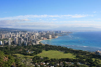 město, hawaii, waikiki, honolulu, oahu, oceán, budov, architektura, Příroda, cestovat, městský