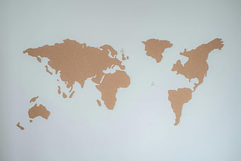 Mapa korka, biała powierzchnia, minimalistyczny wystrój, Mapa świata, nowoczesny wystrój, Tablica korkowa, Biała ściana, minimalistyczny design, Sztuka współczesna, wystrój domu, sztuka ścienna