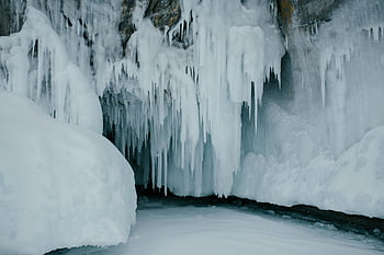 icicles, winter, frozen, cave wall, captivating, heart of winter, icy, frozen water, winter landscape, ice formations, frozen cave