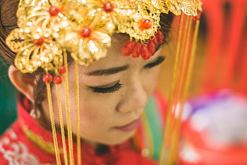 bride, wedding, phoenix Coronets, traditional, chinese, culture, marriage, female, dress, bridal, tradition